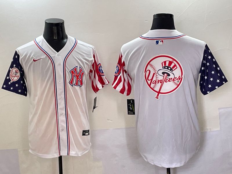 Men New York Yankees Blank White a generation of national flags Jointly Name 2025 Nike MLB Jersey style 36->new york yankees->MLB Jersey